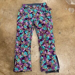 Women's Turbine Prodigy 3-Layer Ski Pants Size Small Fun Floral Snow Winter